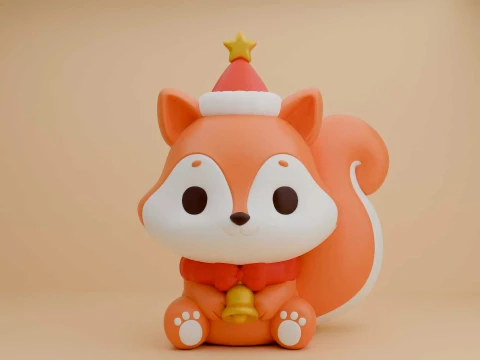 Squirrel for christmas gift 3D Print Model