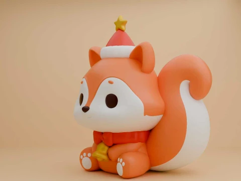 Squirrel for christmas gift 3D Print Model
