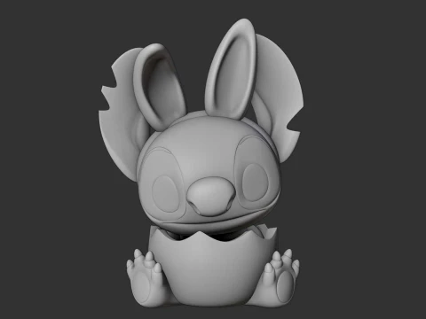 Stitch and egg for easter gift 3D Print Model
