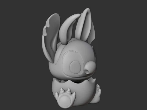 Stitch and egg for easter gift 3D Print Model