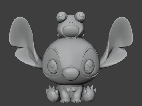 Stitch and frog figure 3D Print Model