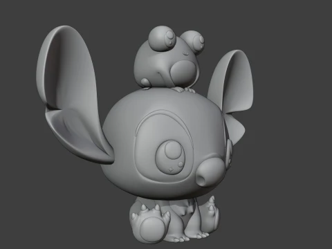 Stitch and frog figure 3D Print Model