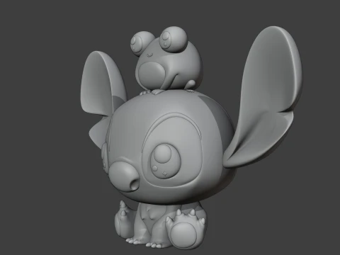 Stitch and frog figure 3D Print Model