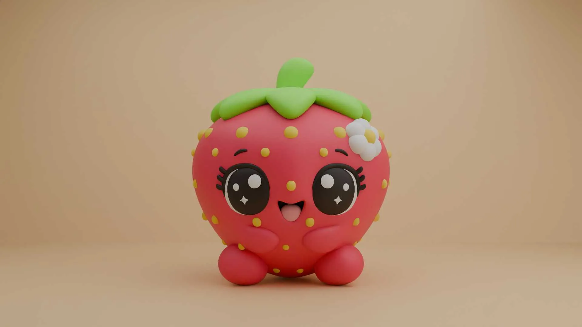 Strawberry toy 3D Print Model .c4d .max .obj .3ds .fbx .stl .blend 