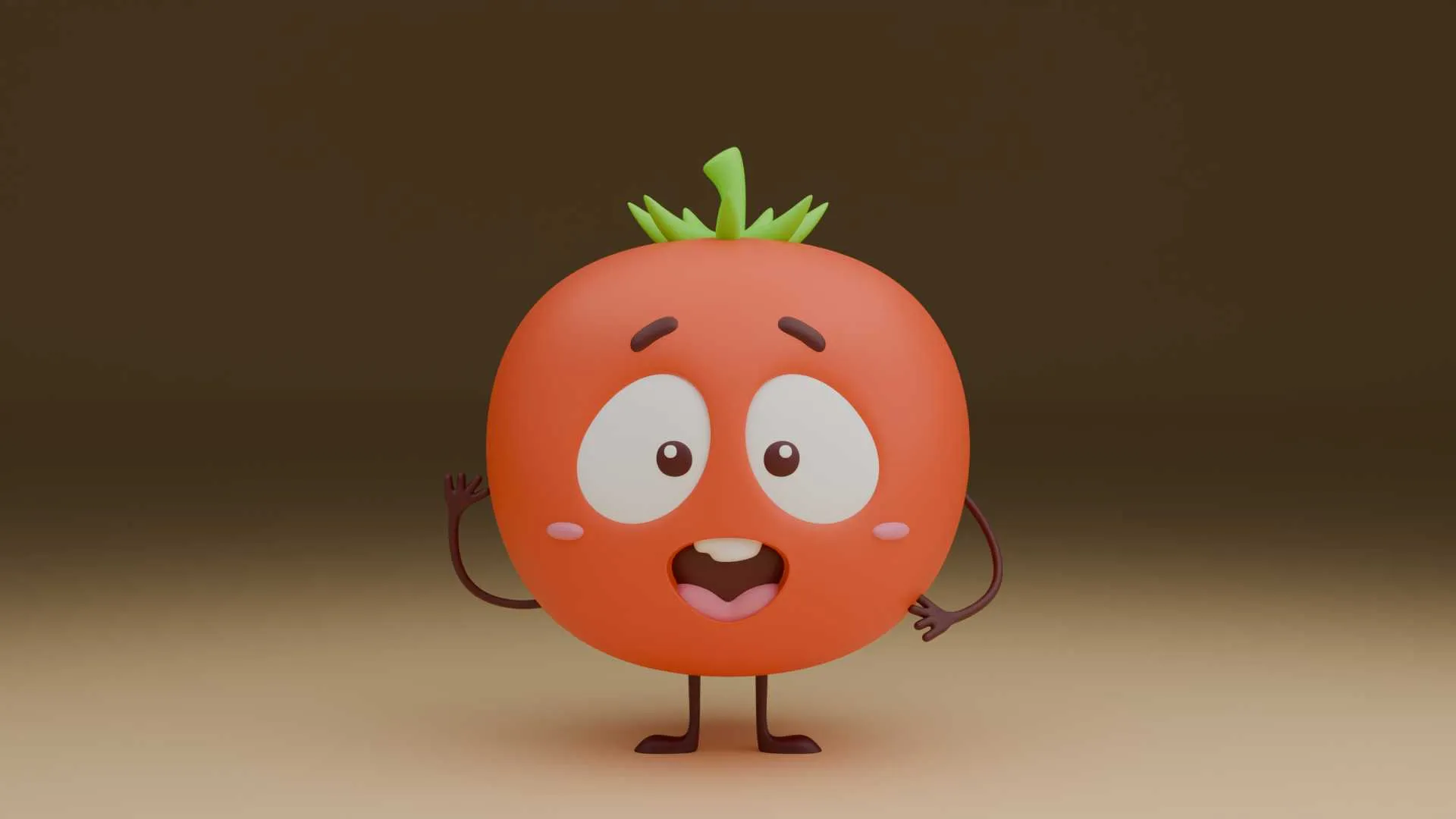 Cute tomato figure 3D Print Model .c4d .max .obj .3ds .fbx .stl .blend 