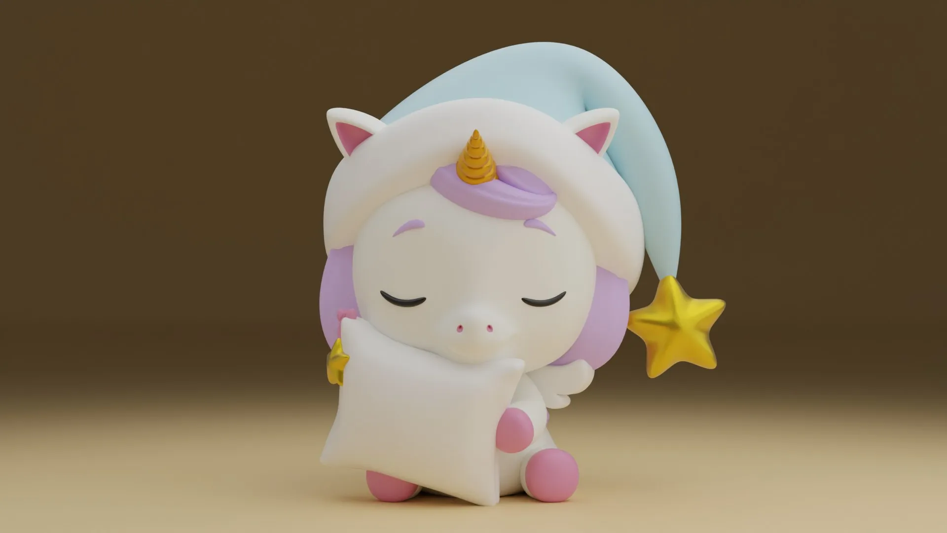 Unicorn 3D Print Model .c4d .max .obj .3ds .fbx .stl .blend