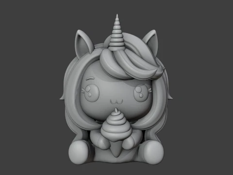 Unicorn and icecream 3D Print Model