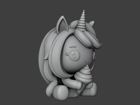 Unicorn and icecream 3D Print Model