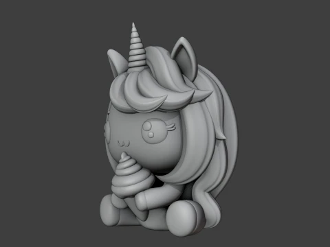 Unicorn and icecream 3D Print Model