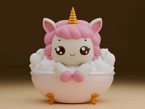 Unicorn and bathroom 3D Print Model