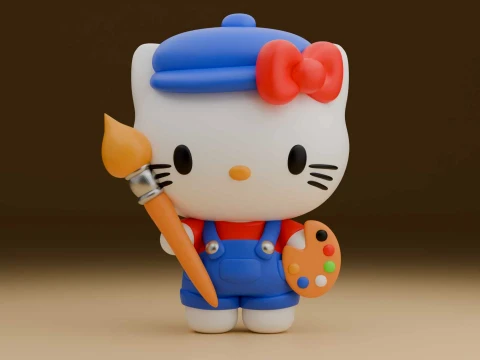 Sanrio kat hallo kitty schilder 3D printmodel