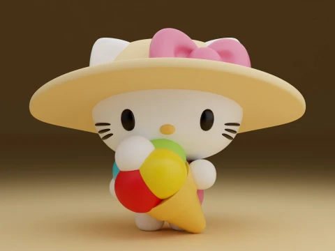 Sanrio kat Hallo Kitty zomer 3D printmodel