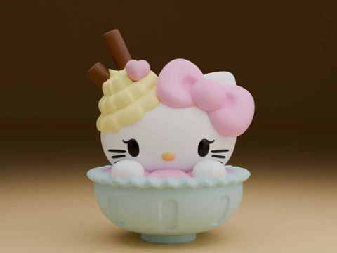 Sanrio cat hello kitty icecream for summer 3D 프린트 모델