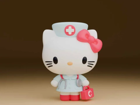 Sanrio kat Hallo Kitty verpleegster kostuum 3D printmodel