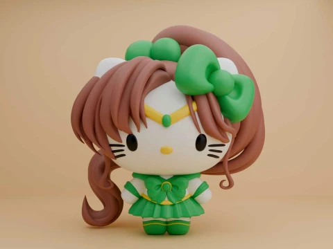 Sanrio cat hello kitty and sailor moon costume 3D Print Model
