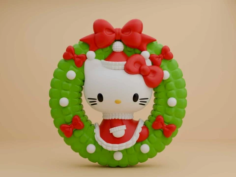 Sanrio kat Hallo Kitty voor kerstdecor 3D printmodel