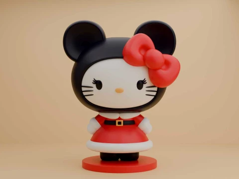 Sanrio kat Hallo Kitty voor kerstcadeau 3D printmodel