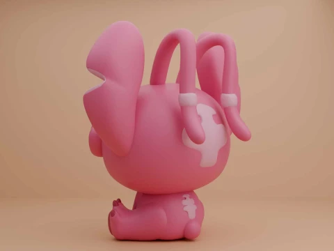 Sanrio cat hello kitty and pink stitch costume 3D Print Model