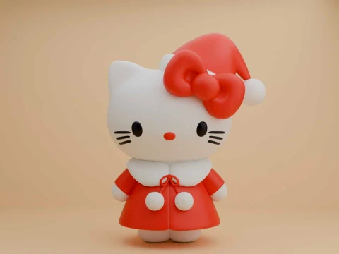 Sanrio kat Hallo Kitty voor kerstcadeau 3D printmodel