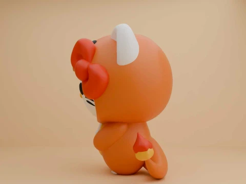 Sanrio cat hello kitty and pokemon charmander costume 3D Print Model