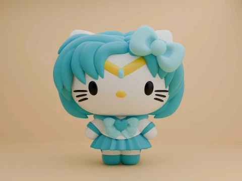 Sanrio cat hello kitty and sailor moon costume 3D Print Model