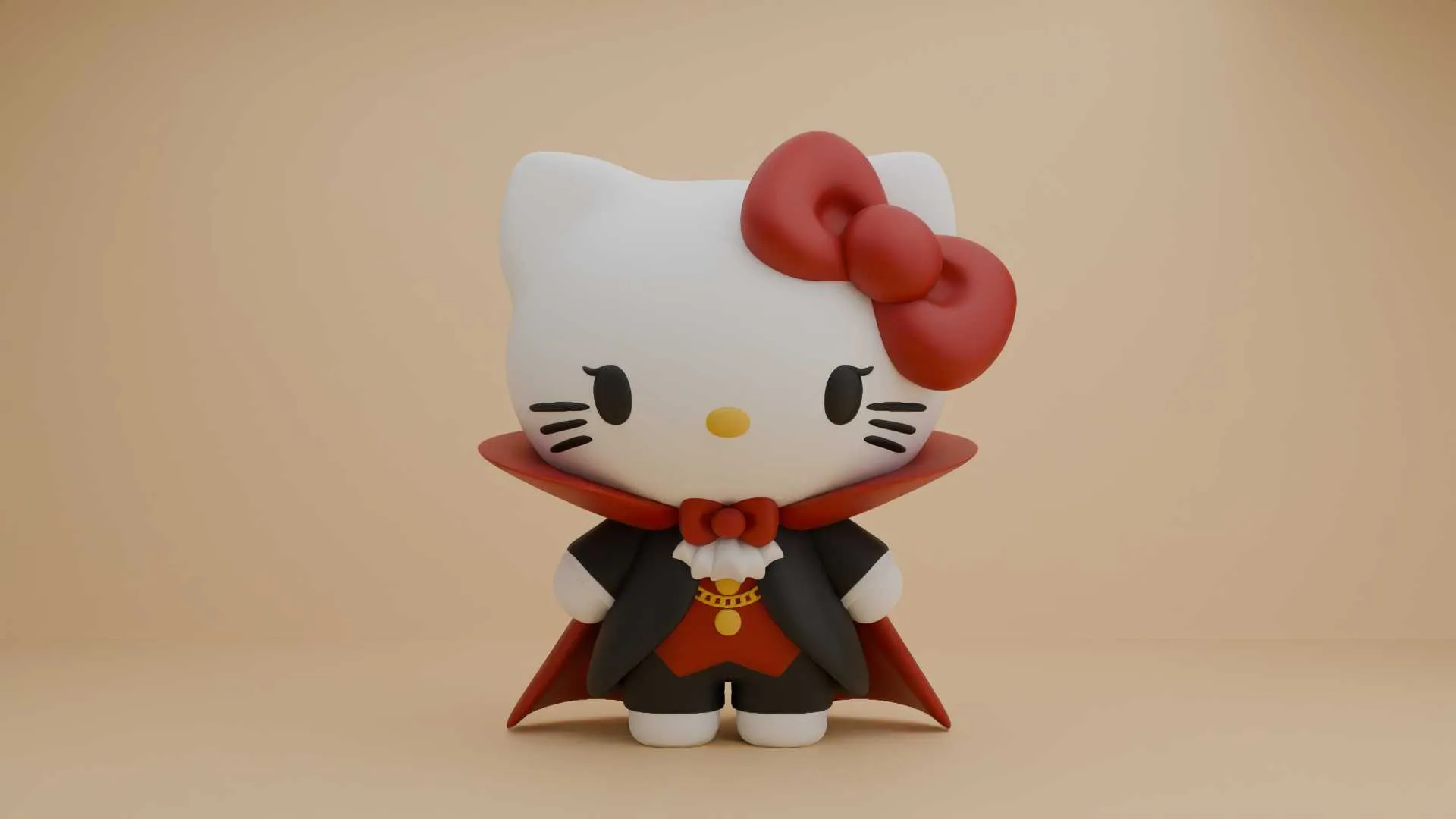 Sanrio cat hello kitty vampire for halloween decor 3D Print Model .c4d .max .obj .3ds .fbx .stl .blend 
