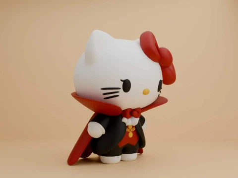 Sanrio cat hello kitty vampire for halloween decor 3D Print Model
