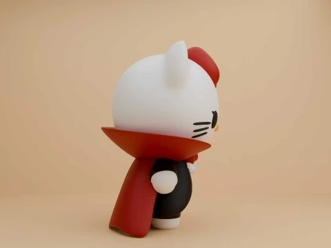Sanrio cat hello kitty vampire for halloween decor 3D Print Model