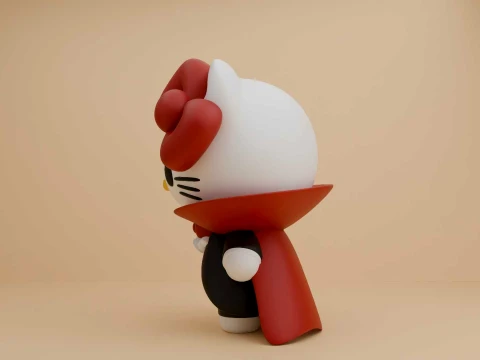 Sanrio cat hello kitty vampire for halloween decor 3D Print Model