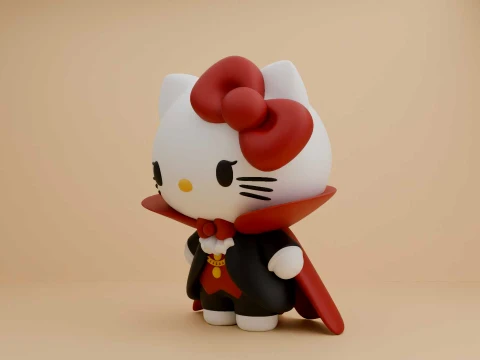 Sanrio cat hello kitty vampire for halloween decor 3D Print Model