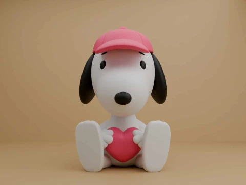 Snoopy and heart for valentine gift 3D Print Model