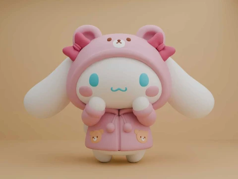 Sanrio rabbit cinnamoroll and bear costume 3D Print Model