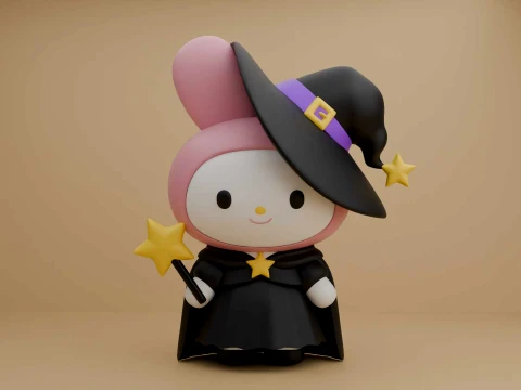 Sanrio rabbit my melody wizard for halloween gift 3D Print Model