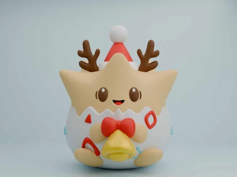 圣诞装饰用 Pokemon togepi 鹿 3D 打印模型