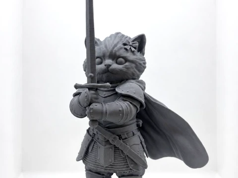 Knight Cat 3D Printable Collectible Figurine 3D 模型