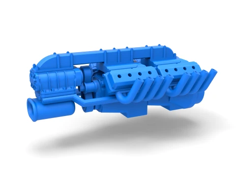 Engine 2 V8 Version 3 Scale 1 to 25 3D Print Model