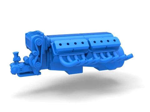 Engine 2 V8 Version 6 Scale 1 to 25 3D Print Model