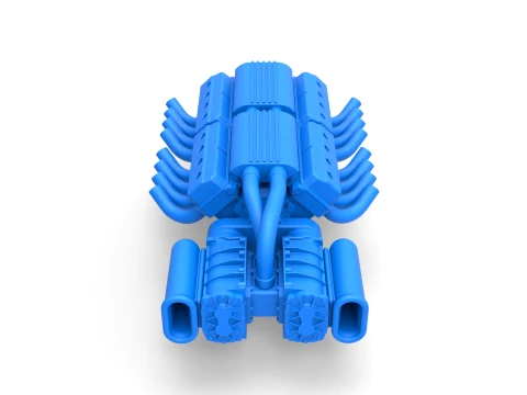 Engine 2 V8 Version 7 Scale 1 to 25 3D Print Model