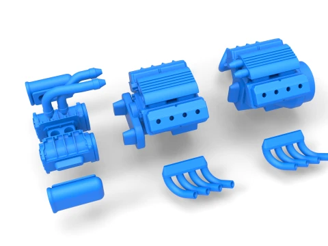 Engine 2 V8 Version 7 Scale 1 to 25 3D Print Model
