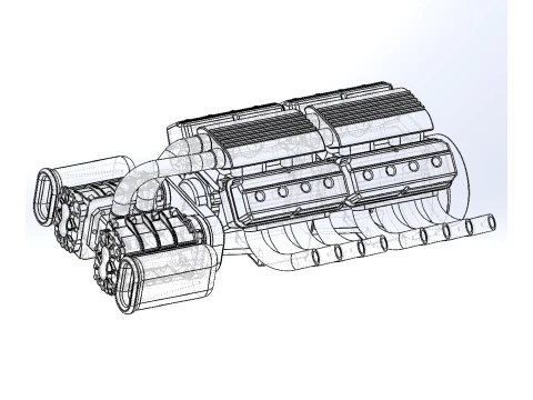 Engine 2 V8 Version 7 Scale 1 to 25 3D Print Model