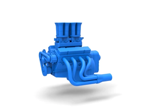 Engine of Drag racing Airboat Scale 1 to 25 3D printmodel