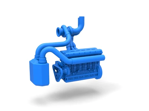 Engine of Uphill Sand Racing Dragster Version 1 Scale 1 to 25 3D Print Model