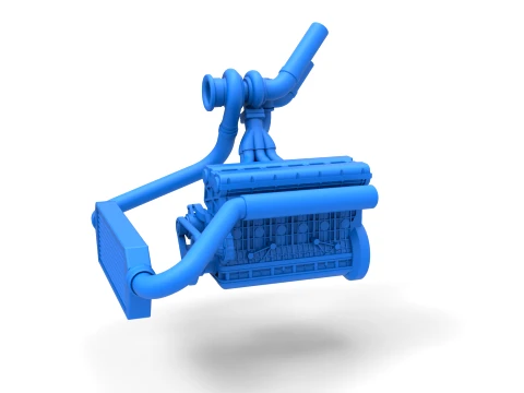 Engine of Uphill Sand Racing Dragster Version 2 Scale 1 to 25 Modelo de impresión 3D