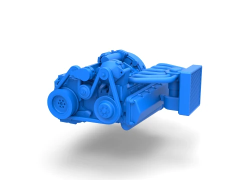 Engine of Vintage Bus Scale 1 to 25 Modello di stampa 3D