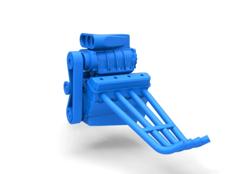 Engine of Vintage Funny Car Scale 1 to 25 3D Print Model