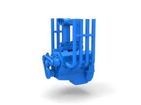 Engine V8 for Vintage Monster truck Version 2 Scale 1 to 25 3D Print Model