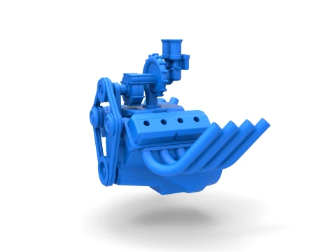 Engine V8 with Centrifugal blower Version 2 Scale 1 to 25 3D Принт Модель