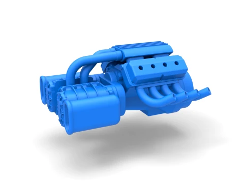Engine V8 with double Potvin Supercharger Scale 1 to 25 3D Принт Модель