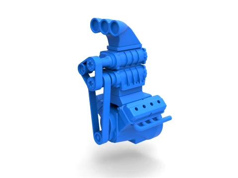 Engine V8 with double supercharger Version 1 Scale 1 to 25 3D Принт Модель