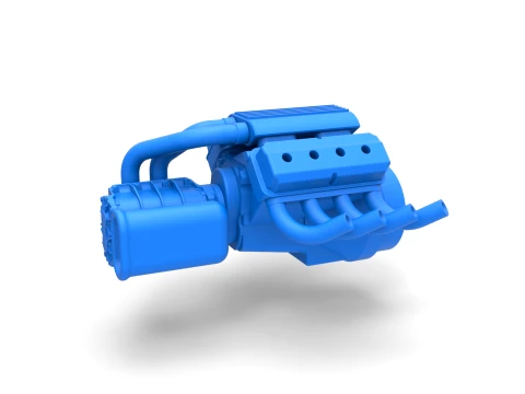 Engine V8 with Potvin Supercharger Scale 1 to 25 3D Baskı Modeli